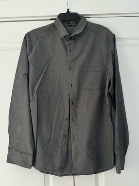 Kenneth Cole New York Men's Black and White Micro-Pattern Dress Shirt
